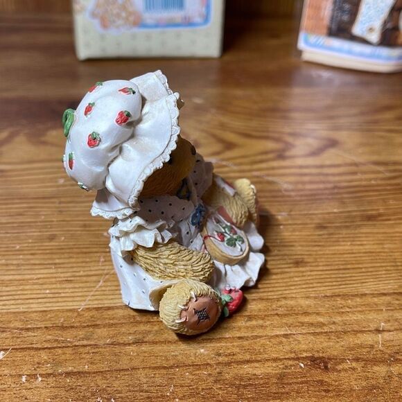 Cherished Teddies Jenna You’re Berry Special to Me Girl Sewing Strawberries - Picture 7 of 8